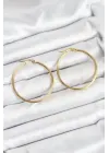 316L Çelik Gold Renk 35 mm Halka Kadın Küpe