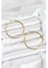 316L Çelik Gold Renk 45 mm Halka Kadın Küpe