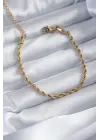 316L Çelik Gold Renk Burgu Zincir Model Kadın Bileklik