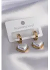 316L Çelik Gold Renk Kalp Model Kadın Küpe