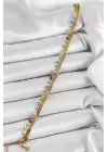 316L Çelik Gold Renk Karışık Renkli Kristal Taşlı Kadın Bileklik