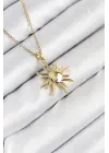 316L Çelik Güneş Model Gold Renk Kadın Kolye