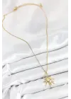 316L Çelik Güneş Model Gold Renk Kadın Kolye