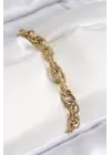 316L Çelik Klasik Dövme Halat Zincir Model Gold Renk Kadın Bileklik
