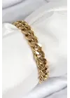 316L Çelik Klasik Kalın Zincir Model Gold Renk Kadın Bileklik