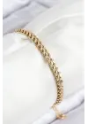 316L Çelik Örgü Zincir Model Gold Renk Kadın Bileklik
