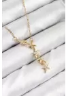 316L Çelik Yıldız Model Gold Renk Kadın Kolye