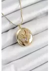 316L Çelik Zincir Açılabilir Anka Kuşu Model Zirkon Taşlı Gold Renk Kadın Kolye