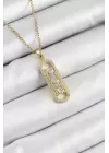 316L Çelik Zirkon Taşlı Messika Model Gold Renk Kadın Kolye