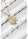 316L Çelik Zirkon Taşlı Yıldız Ve Kalp Model Gold Renk Kadın Kolye