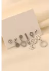 Çelik Taşlı Yaşam Ağacı Küpe Seti