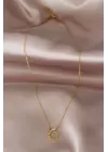 Çelik Yılan Tasarımlı Gold Renk Kadın Kolye