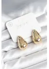 Damla Model Pirinç Gold Renk Kadın Küpe