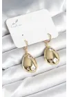 Gold Renk Pirinç Damla Model Kadın Küpe