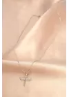 Gümüş Renk Metal Zirkon Taşlı Yusufçuk Kolye