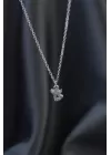 Minimal Melek Silver Renk Zirkon Taşlı Kadın Kolye