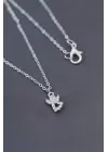 Minimal Melek Silver Renk Zirkon Taşlı Kadın Kolye