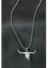 Öküz Kafatası Tasarımlı Metal Erkek Kolye