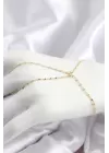 Pirinç Boncuk Zincirli X Model Gold Renk Kadın Şahmeran