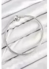 Pirinç Charm Topcuk Model Gümüş Renk Kadın Bileklik