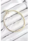 Pirinç Charm Zirkon Taşlı Taç Model Gold Renk Kadın Bileklik