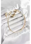 Pirinç Damla Model Gold Renk Kadın Pazu Bileklik