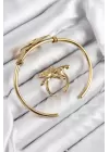 Pirinç Deniz Yıldızı Model Gold Renk Bileklik Yüzük Set
