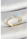 Pirinç Fiyonk Figürlü Zirkon Taşlı Gold Renk Ayarlanabilir Kadın Yüzük