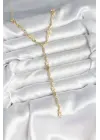 Pirinç Gold Renk Kadın Manifest Kolye