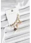 Pirinç Gold Renk Kadın Set Küpe