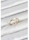 Pirinç Gold Renk Kalpli Kadın Yüzük