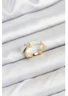 Pirinç Gold Renk Kemik Model Kadın Yüzük