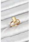 Pirinç Gold Renk Külçe Altın Model Kadın Yüzük