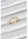 Pirinç Gold Renk Lazer Kesim Kadın Yüzük