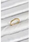 Pirinç Gold Renk Renkli Zirkon Taşlı Kadın Yüzük