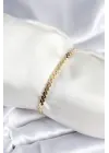 Pirinç Gold Renk Yassı Zincir Model Kadın Bileklik