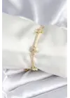 Pirinç Gold Renk Yıldız Model Kadın Bileklik