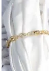 Pirinç Gold Renk Zincir Model Kadın Bileklik