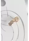Pirinç Gold Renk Zirkon Taşlı Bal Peteği Model Kadın Kıkırdak Küpe