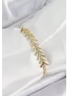 Pirinç Gold Renk Zirkon Taşlı Balık Sırtı Kadın Bileklik