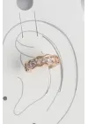 Pirinç Gold Renk Zirkon Taşlı Kadın Kıkırdak Küpe