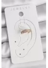 Pirinç Gold Renk Zirkon Taşlı Kadın Kıkırdak Küpe