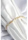 Pirinç Gold Renk Zirkon Taşlı Sarmal Model Kadın Bileklik