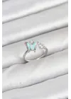Pirinç Gümüş Renk Kelebek Model Kadın Yüzük