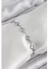 Pirinç Gümüş Renk Zirkon Taşlı Bileklik