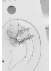 Pirinç Gümüş Renk Zirkon Taşlı Yıldız Model Kadın Kıkırdak Küpe