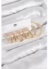 Pirinç Halka Model Gold Renk Kadın Set Küpe
