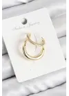 Pirinç Halka Model Gold Renk Sağ Kıkırdak Küpe