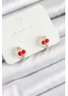 Pirinç Kiraz Model Gold Renk Çocuk Küpe