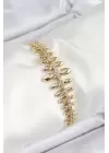 Pirinç Kurşun Model Zirkon Taşlı Gold Renk VİP Seri Kadın Bileklik